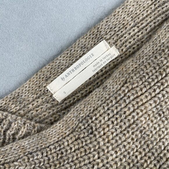 By Anthropologie Sweater Vest Women Small Beige Wrap Knit 2-Piece Boho OB1429125 - Picture 8 of 10